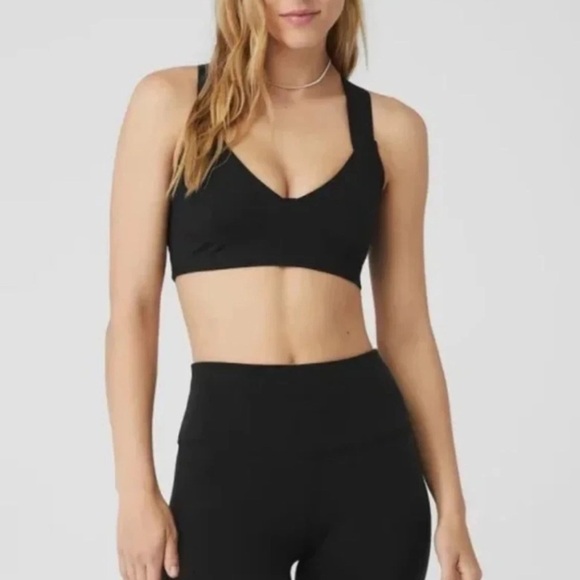 Alo Yoga Airbrush Rev It Up Bra BlacSize Small - Picture 2 of 8